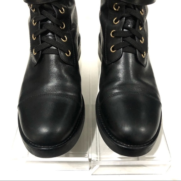 Authentic Louis Vuitton Wonderland Leather Moto Combat Military Boots 7.5 - Picture 4 of 11